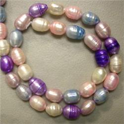10x7 MM COLORED FRESH WATER PEARL STRAND - 16 INCHES