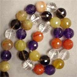 10 MM FACETED MULTISTONE BEADS STRAND - 16 INCHES