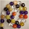 Image 1 : 10 MM FACETED MULTISTONE BEADS STRAND - 16 INCHES