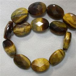 16x12 MM FACETED OVAL TIGER EYE STRAND 16 INCHES
