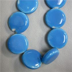 20 MM COIN SHAPED CERAMIC BEADS STRAND 16 INCHES