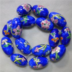 25x16 MM HAND PAINTED CERAMIC STRAND 16 INCHES