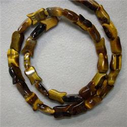 10x6 MM TULIP SHAPED TIGER EYE STRAND 16 INCHES