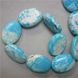 24x19 MM STABILIZED TURQUOISE STRAND 16 INCHES