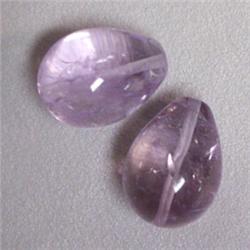20x15 MM PAIR OF AMETHYST BRIOLLETES - FULL DRILLED - INCLUDED