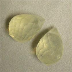 45+ CTS PAIR OF PINAPPLE QUARTZ BRIOLLETES 21x15 MM - TOP DRILLED - INCLUDED