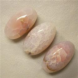 28x15 MM LOT OF SNAKE SKIN AGATE BEADS - FULL DRILLED