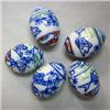 Image 1 : 27x19 MM LOT OF HAND PAINTED CERAMIC BEADS  - FULL DRILLED