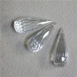 31 CTS LOT OF CUBIC ZIRCONIA BRIOLETTE 18x7 MM - TOP DRILLED