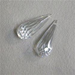 20 CTS PAIR OF CUBIC ZIRCONIA BRIOLETTE 18x7 MM - TOP DRILLED