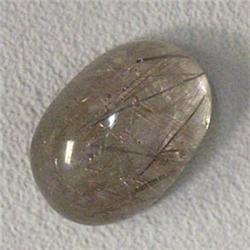 13 CTS OVAL RUTILATED QUARTZ CABOCHON 18x13 MM