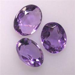 8+ CTS LOT OF 3 OVAL AMETHYST 10x8 MM