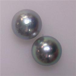 6.5 MM PAIR OF 3/4 GRAY AKOYA PEARL - HALF DRILLED