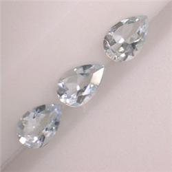 1 CTS LOT OF 3 PEAR SHAPED AQUAMARINE 6x4 MM
