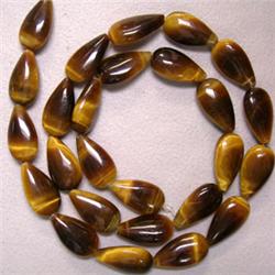 16x8 MM TIGER EYE TEAR DROPS STRAND - 16 INCHES