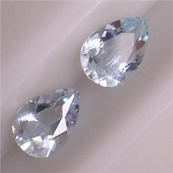 1.05 CTS PAIR OF PEAR SHAPED AQUAMARINE 7x5 MM