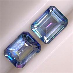5 CTS PAIR OF EMERALD CUT MYSTIC TOPAZ 9x7 MM