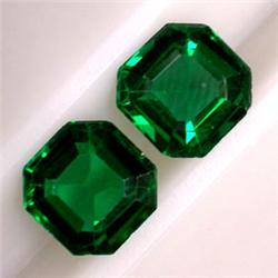 5 CTS PAIR OF SQUARE CUT GREEN QUARTZ 8x MM
