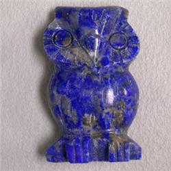 58.01 CTS CARVED LAPIS LAZULI OWL 33x20 MM