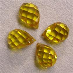23 CTS LOT OF 4 GOLDEN COLOR C/Z BRIOLETTE 10x7 MM
