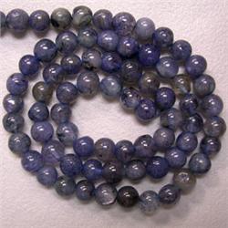 77.05 CTS IOLITE BEAD STRAND 6 MM - 16 INCHES