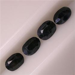 2.05 CTS LOT OF OVAL DARK BLUE SAPPHIRES 6x4 MM