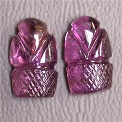 4.73 CTS PAIR OF CARVED TOURMALINE 11x6 MM