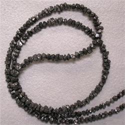 17 CTS ROUGH BLACK DIAMOND STRAND 4-2 MM