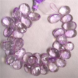 153 CTS AMETHYST TEAR DROP STRAND 11x8 - 12x10 MM