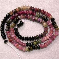 43+ CTS TOURMALINE RONDELLES STRAND 4.5 MM - 16 INCHES