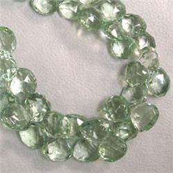 252 CTS GREEN AMETHYST TEAR DROP STRAND 10x10 MM