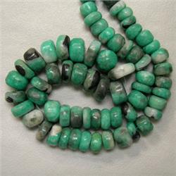 540 CTS GRADUATED EMERALD RONDELLES STRAND 15-8 MM
