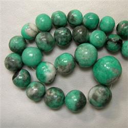 895 CTS GRADUATED ROUND EMERALD BEADS STRAND 11-23 MM