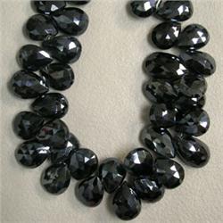 201 CTS BLACK MYSTIC TEAR DROP STRAND 12-10x7 MM 