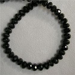 100 CTS BLACK SPINEL RONDELLES STRAND 6 MM - 10.5 INCHES