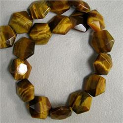 14x14 MM FACETED OCTAGON TIGER EYE STRAND - 16 INCHES
