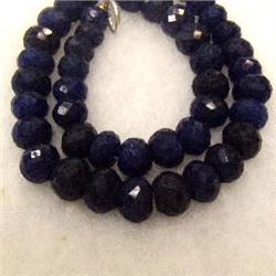 755 CTS CARVED GLASS FILLED ENHANCED SAPPHIRE STRAND - TEMPORARY CLASP