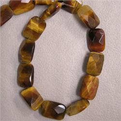 12x8 MM FACETED RECTANGULAR TIGER EYE STRAND - 16 INCHES