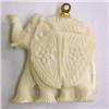 Image 1 : 30 CTS CARVED IVORY ELEPHANT PENDANT 27 MM