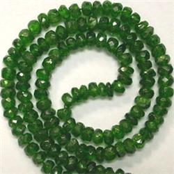 55 CTS TZAVORITE RONDELLES STRAND 4 MM