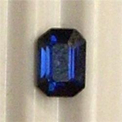 0.60 CTS EMERALD CUT SAPPHIRE 5.5x4 MM - NATURAL COLOR