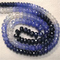 107.50 CTS SAPPHIRE RONDELLES STRAND 4 MM - 16 INCHES