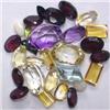 Image 1 : 25 CTS LOT OF MULTISTONE (AMETHYST, CITRINE, TOPAZ, GARNET) DIFFERENT SHAPES AND SIZES