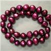 Image 1 : 9 MM BURGUNDY COLORED FRESHWATER PEARL STRAND - 16 INCHES
