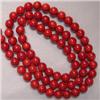 Image 1 : 6 MM BAMBOO RED CORAL STRAND - 16 INCHES