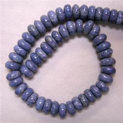 12x6 MM BLUE CORAL RONDELLES STRAND 16 INCHES