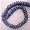 Image 1 : 12x6 MM BLUE CORAL RONDELLES STRAND 16 INCHES