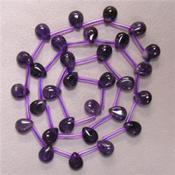 8x6 MM AMETHYST BRIOLLETE STRAND 16 INCHES