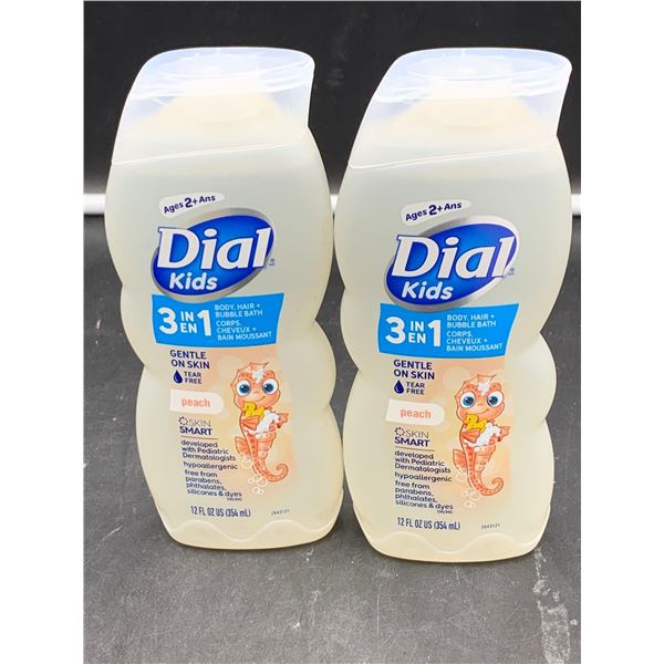 Dial Kids 3 in 1 Body, Hair & Bubble Bath-Peach (2 x 354ml)