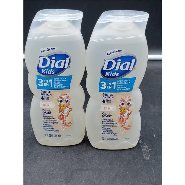 Dial Kids 3 in 1 Body, Hair & Bubble Bath-Peach (2 x 354ml)